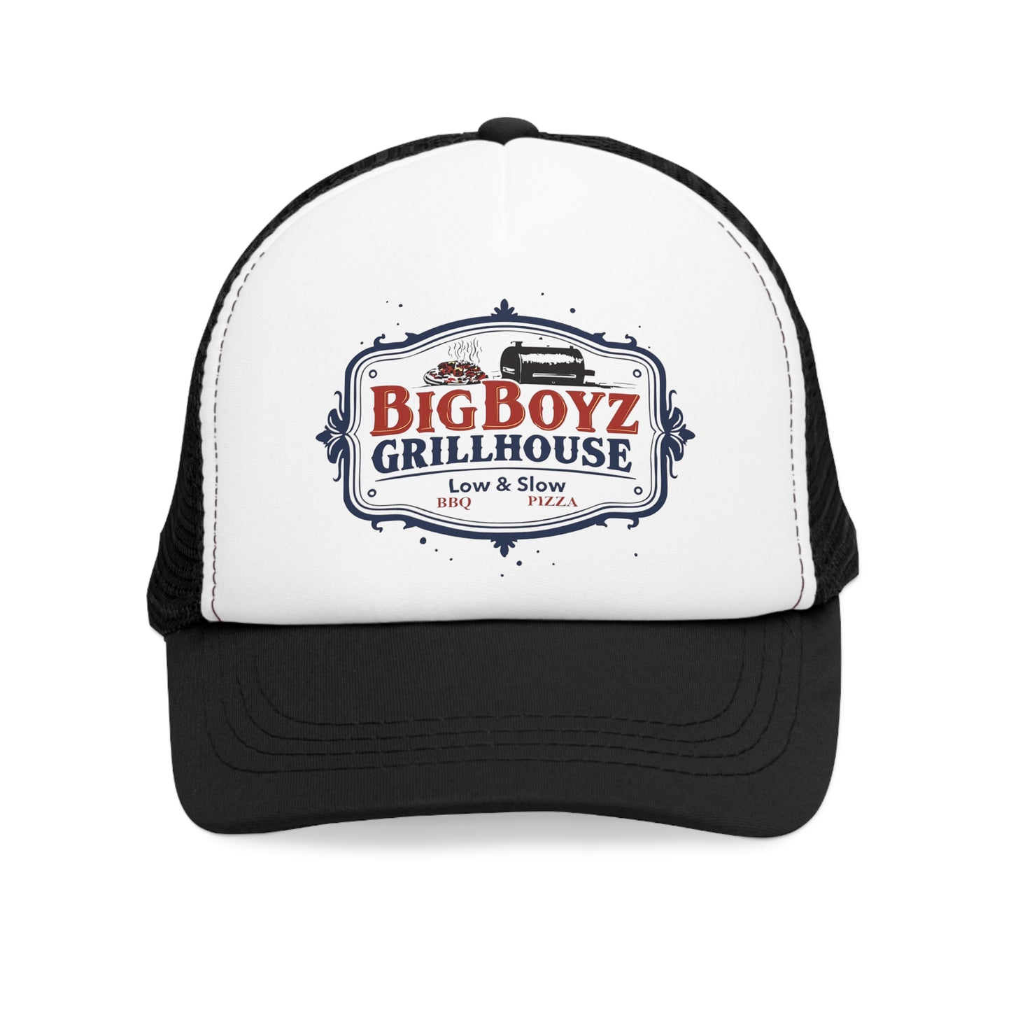Trendy Mesh Cap with BBQ Grillhouse Design, Fun Gift for Grill Enthusiasts, Summer BBQ Accessory, Outdoor Event Hat, Father's Day Gift