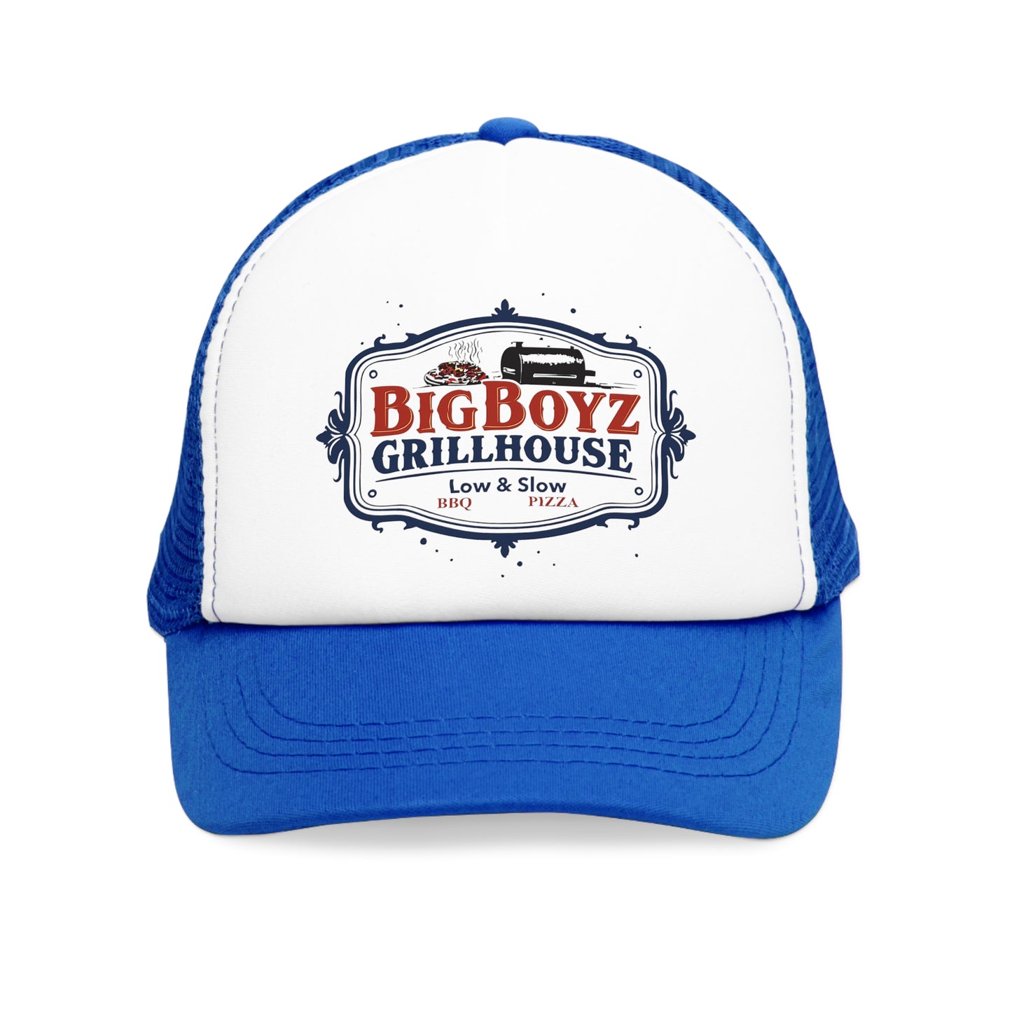 Trendy Mesh Cap with BBQ Grillhouse Design, Fun Gift for Grill Enthusiasts, Summer BBQ Accessory, Outdoor Event Hat, Father's Day Gift