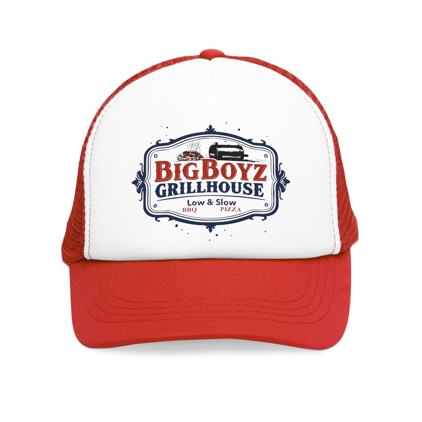 Trendy Mesh Cap with BBQ Grillhouse Design, Fun Gift for Grill Enthusiasts, Summer BBQ Accessory, Outdoor Event Hat, Father's Day Gift