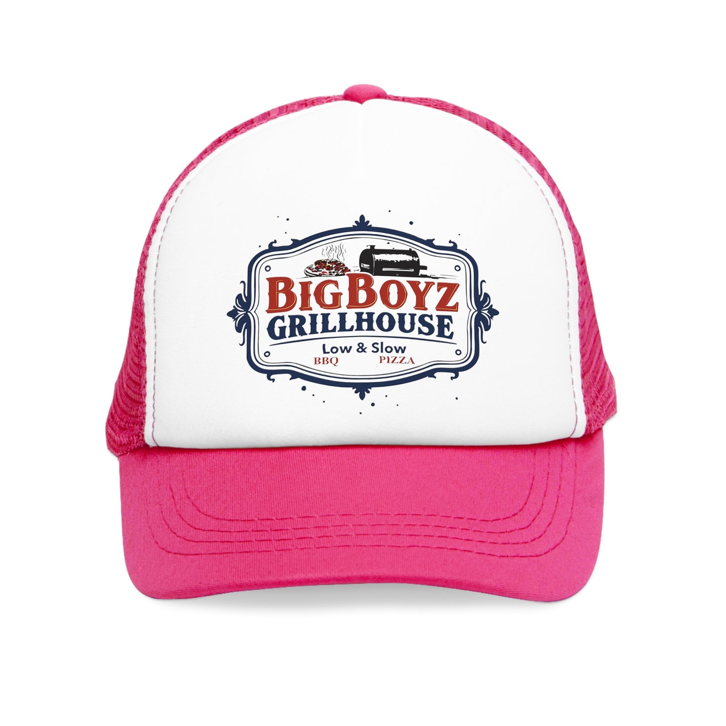 Trendy Mesh Cap with BBQ Grillhouse Design, Fun Gift for Grill Enthusiasts, Summer BBQ Accessory, Outdoor Event Hat, Father's Day Gift