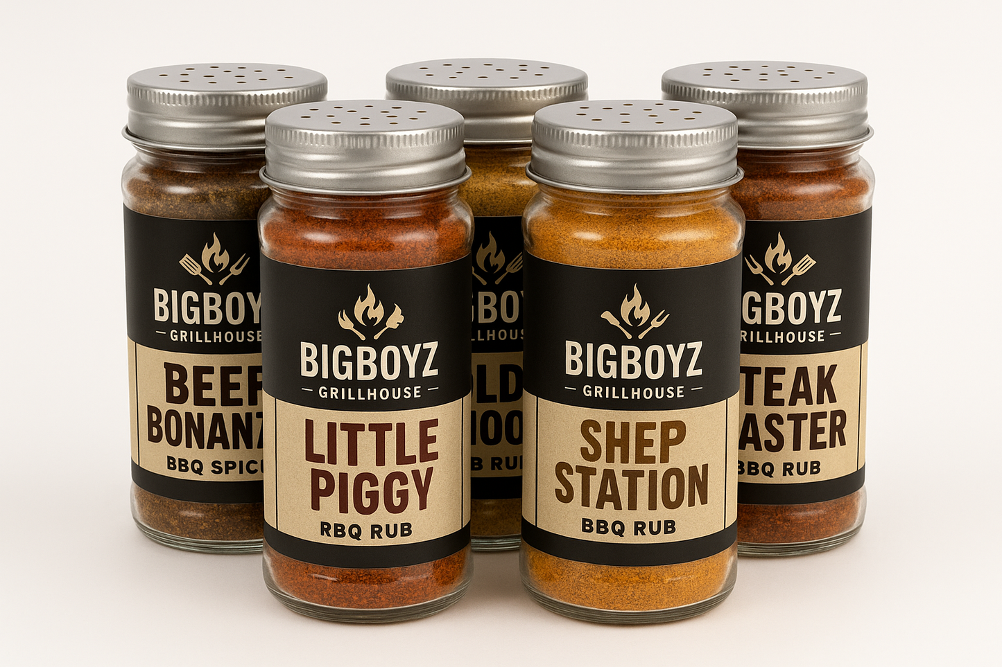 BigBoyz Grillhouse Complete BBQ Rub Collection Mockup