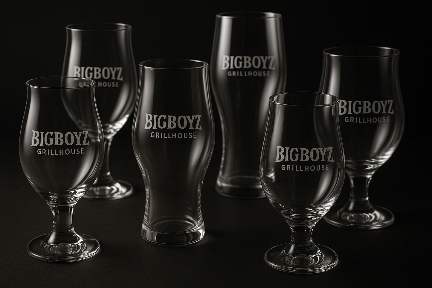 BigBoyz Grillhouse Premium Beer Glasses Set Mockup